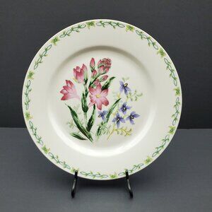 Thomson Pottery Floral Garden Pink Crocus Dinner Plate Pink Purple Flowers Plate
